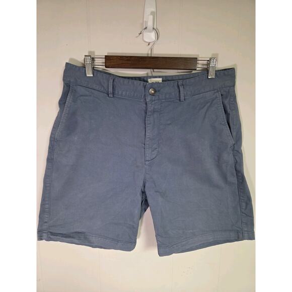 Men's Blue Flat Front Shorts - Picture 1 of 7